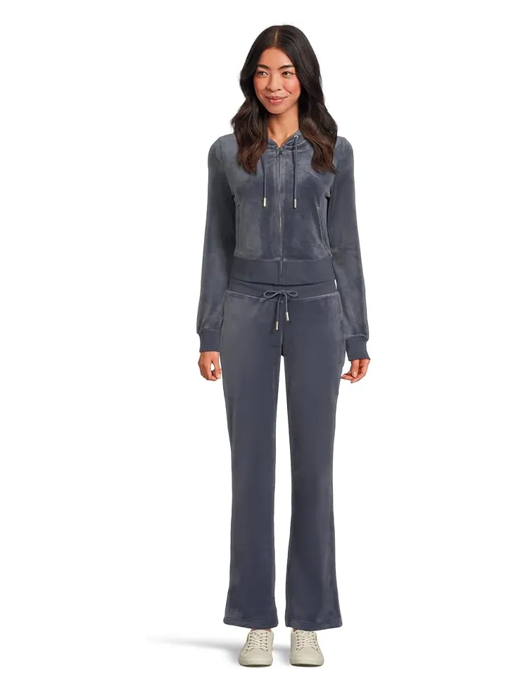 Женские бархатные брюки Juicy Couture Solid Rib с поясом на шнурке — изображение 5 из 5, винтажный индиго