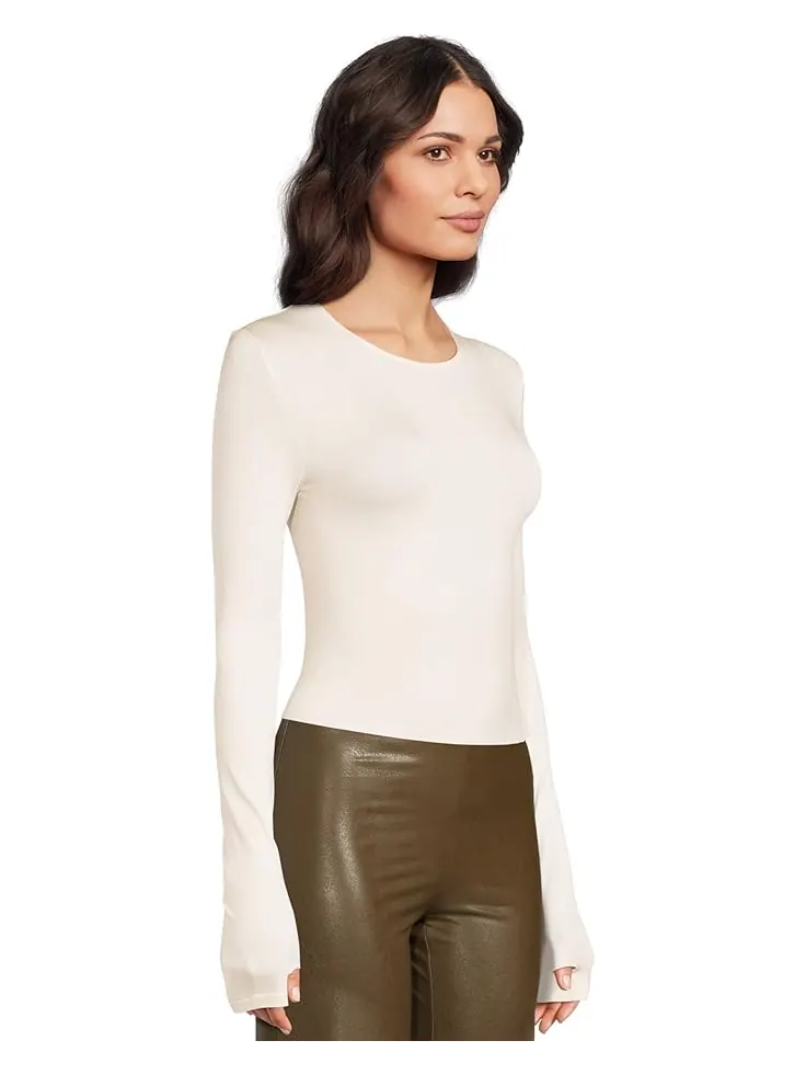 Женский топ Commando Prima Ballet Long Sleeve Bodysuit w/ Thumbholes — изображение 2 из 5, кость