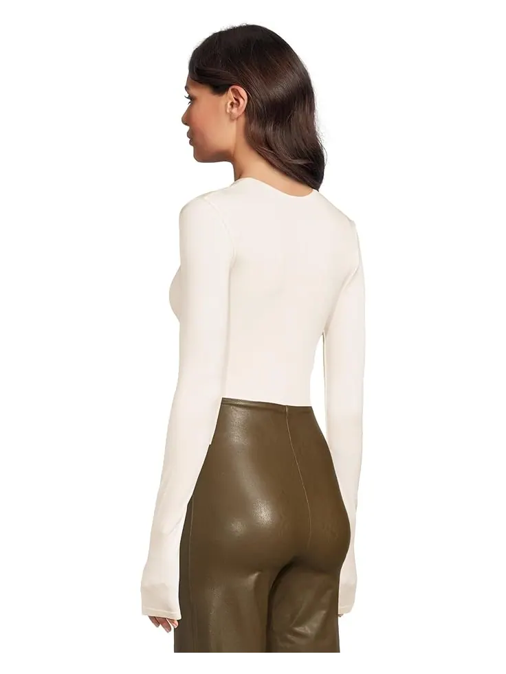Женский топ Commando Prima Ballet Long Sleeve Bodysuit w/ Thumbholes — изображение 3 из 5, кость