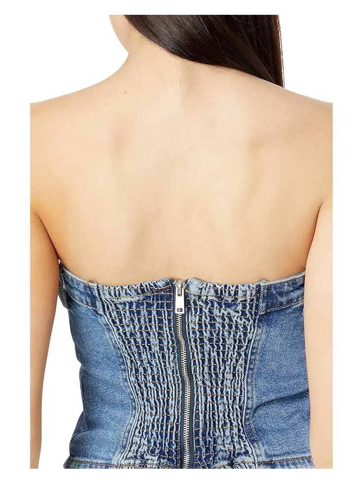 Женский топ Blank NYC Own It Denim Bustier в синем цвете — изображение 3 из 4, синий