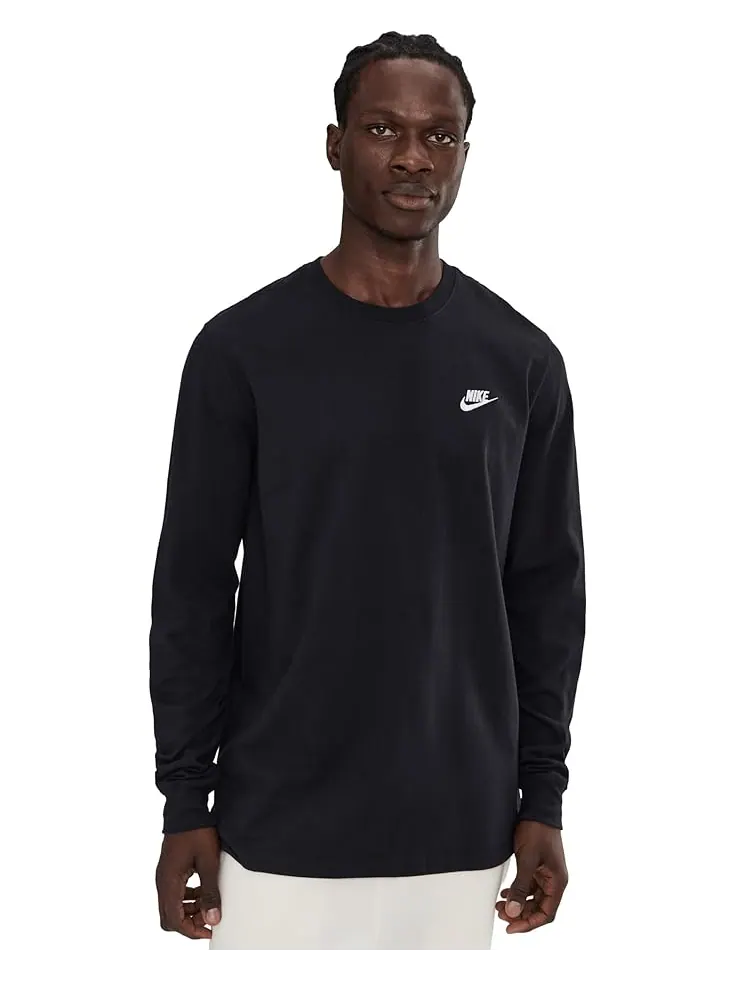 Мужская футболка Nike NSW Long Sleeve Embroidered Futura — изображение 1 из 5, черный/белый