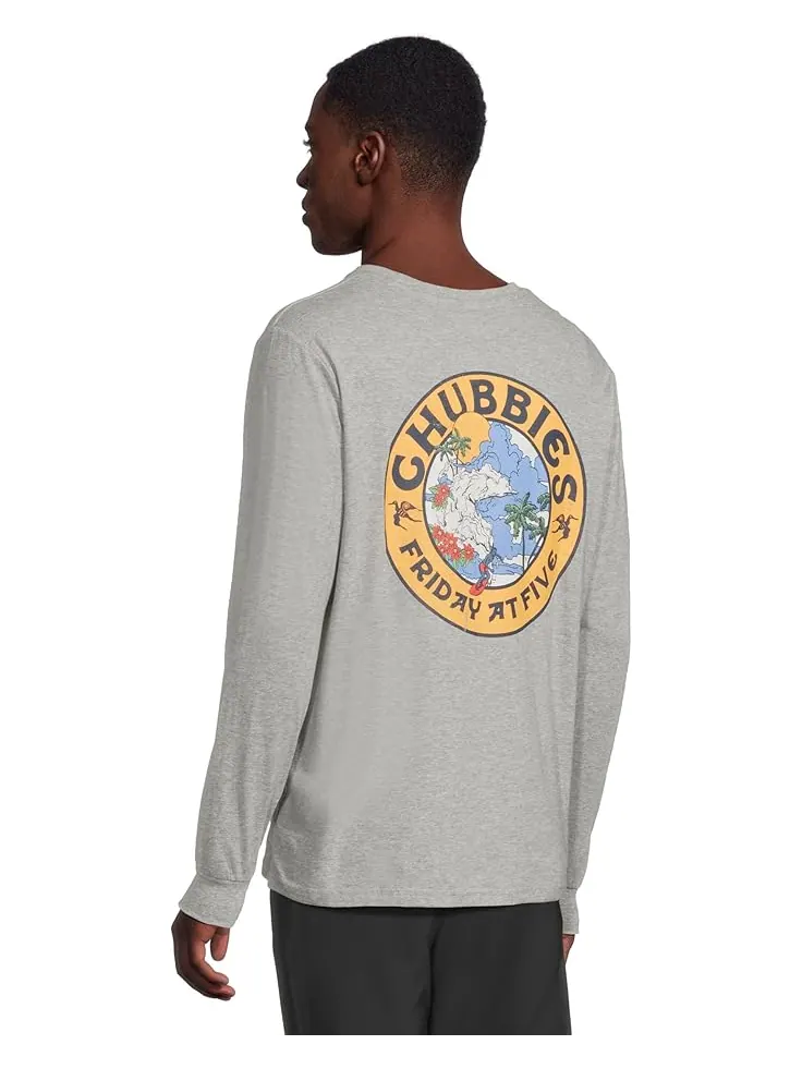 Мужская футболка с длинным рукавом и карманом Chubbies The Seal Of Approval — изображение 3 из 5, серый