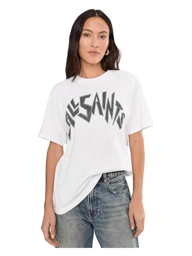 Женская футболка AllSaints Zinc Bf — изображение 1 из 5, белый
