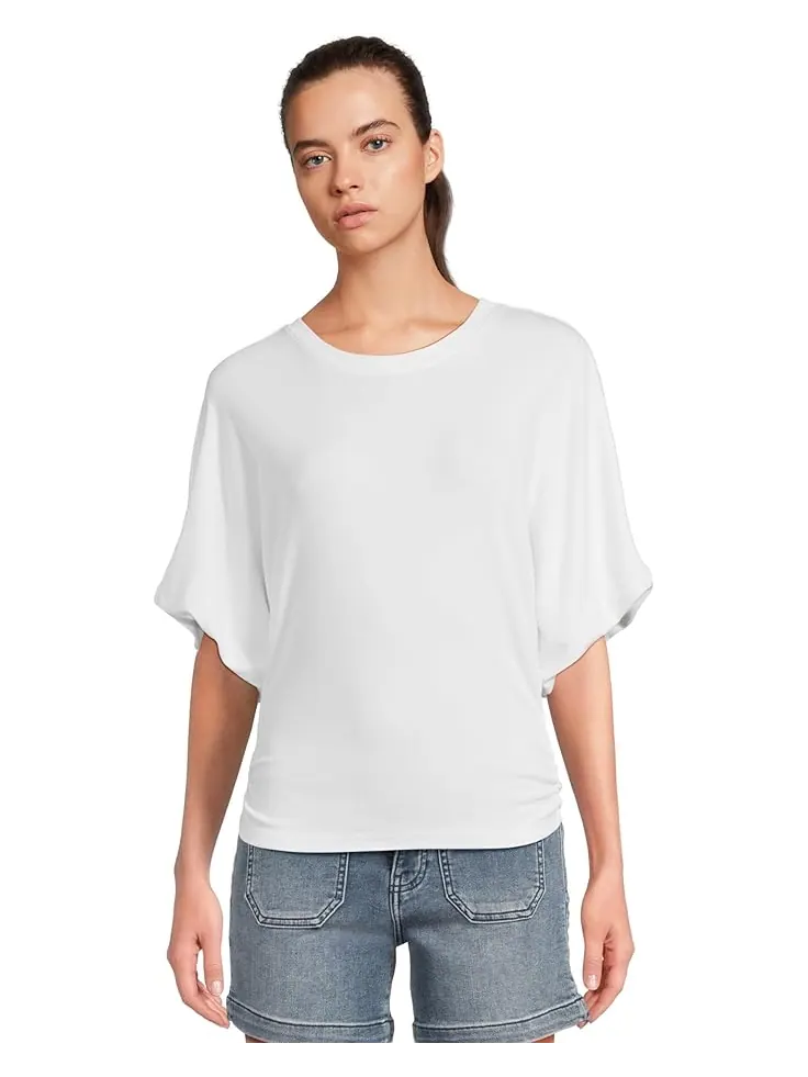 Женская футболка Michael Stars Vicky Scoop Neck Balloon Sleeve — изображение 1 из 5, белый