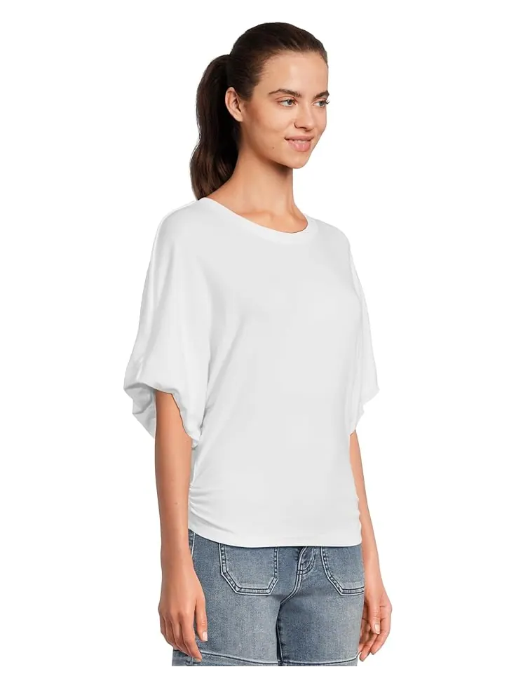 Женская футболка Michael Stars Vicky Scoop Neck Balloon Sleeve — изображение 2 из 5, белый