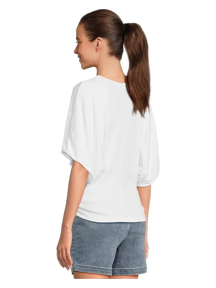 Женская футболка Michael Stars Vicky Scoop Neck Balloon Sleeve — изображение 3 из 5, белый