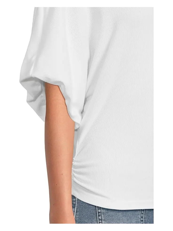 Женская футболка Michael Stars Vicky Scoop Neck Balloon Sleeve — изображение 4 из 5, белый