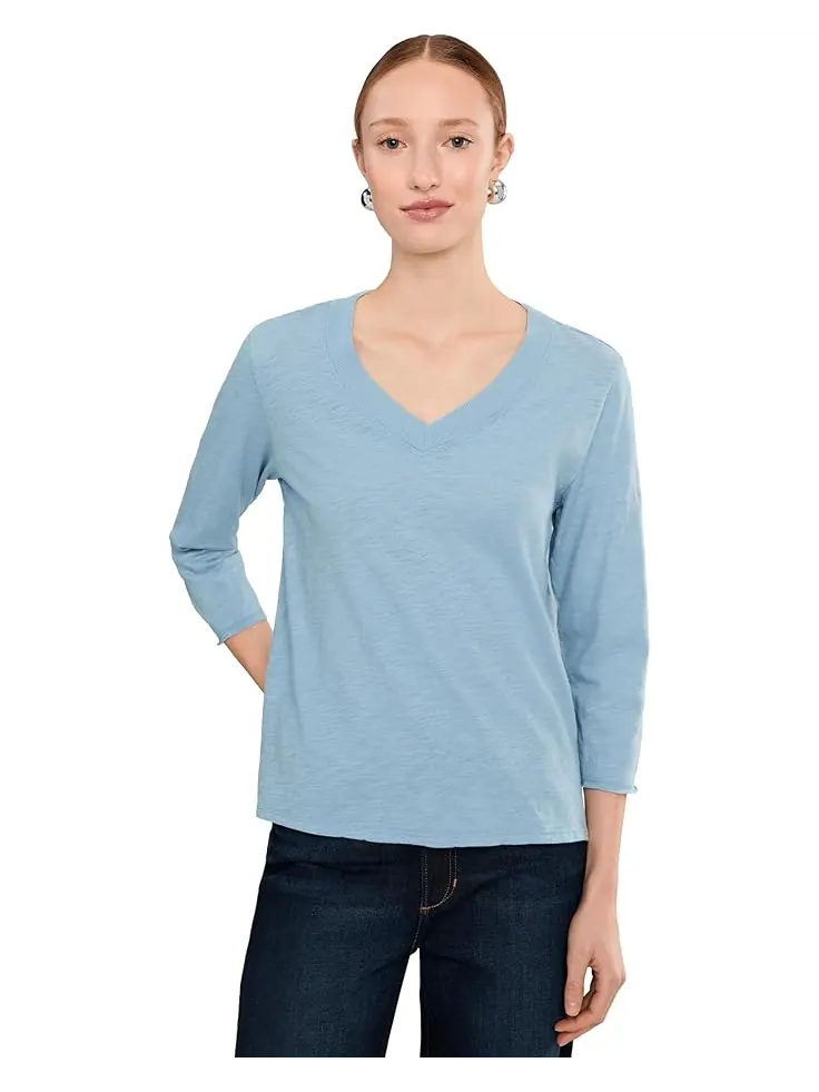 Женская футболка Mod-o-doc 3/4 Sleeve Wide V-Neck Boxy — изображение 1 из 5, иней