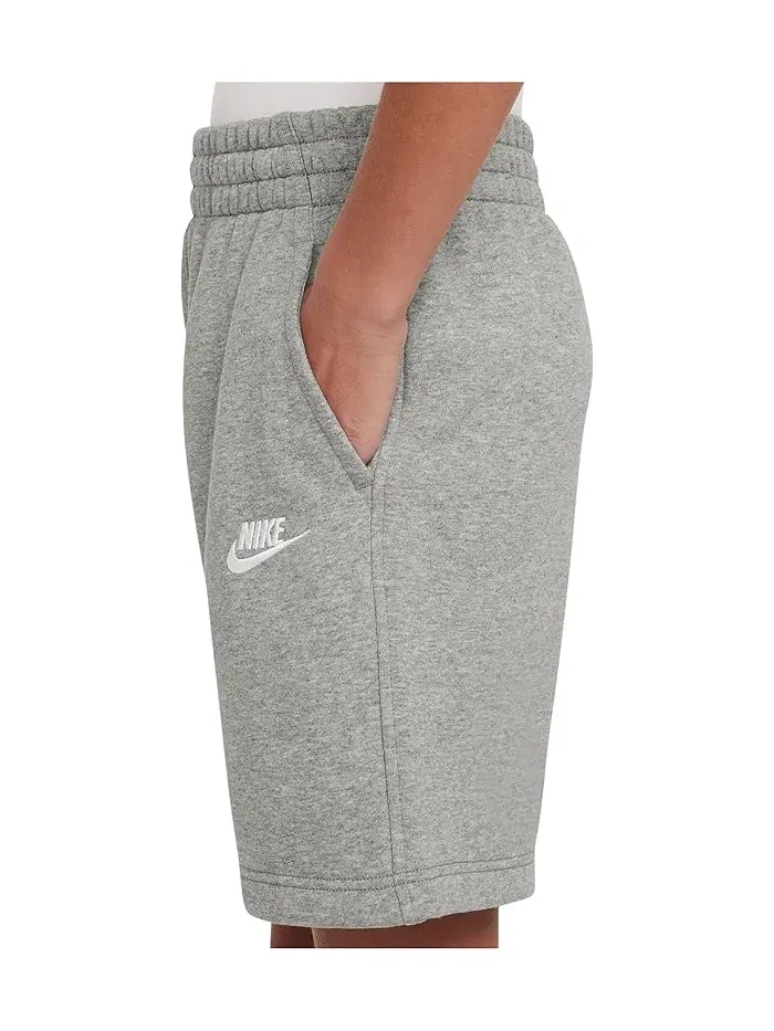 Шорты из флиса Sportswear Club Fleece Nike Kids — изображение 3 из 4, темный серый/серый/белый