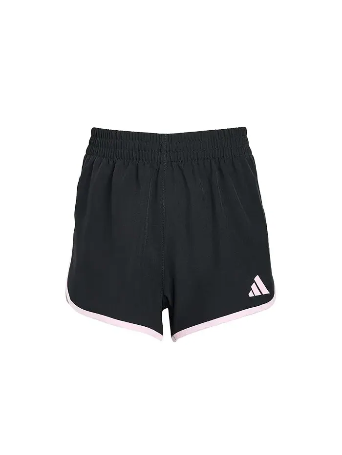 Шорты спортивные Woven Pacer Shorts with Binding Adidas Kids — изображение 1 из 3, черный/розовый