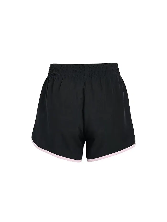 Шорты спортивные Woven Pacer Shorts with Binding Adidas Kids — изображение 2 из 3, черный/розовый
