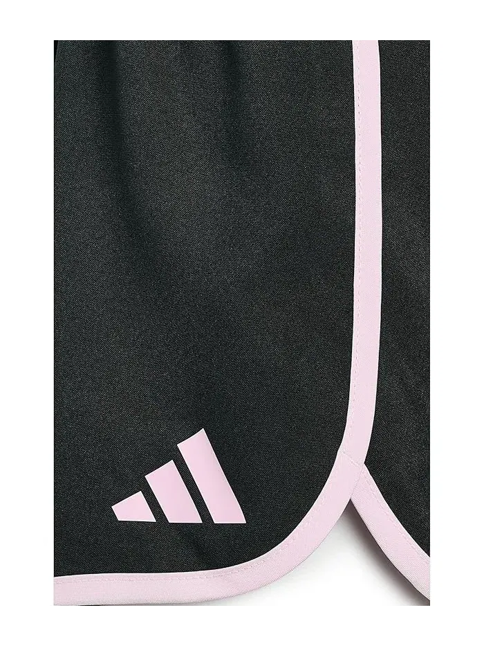 Шорты спортивные Woven Pacer Shorts with Binding Adidas Kids — изображение 3 из 3, черный/розовый