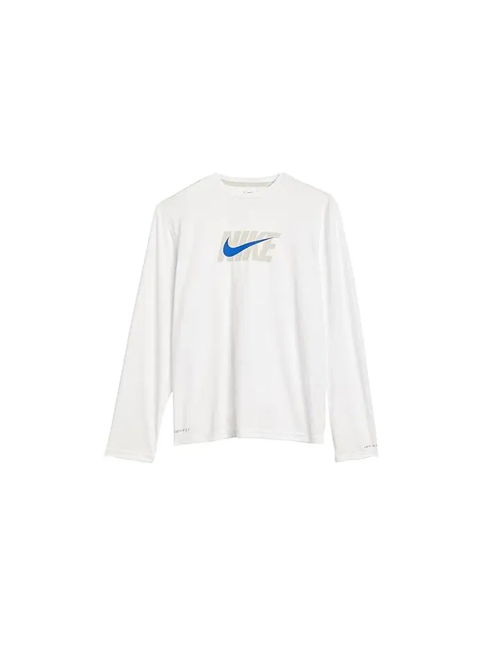 Лонгслив с защитой от солнца Hydroguard Swoosh Over Dri-Fit UV Nike Kids — изображение 1 из 3, белый