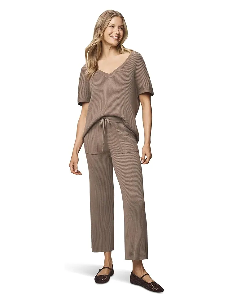 Женский свитер Splendid Georgie V-Neck — изображение 4 из 4, коричневый
