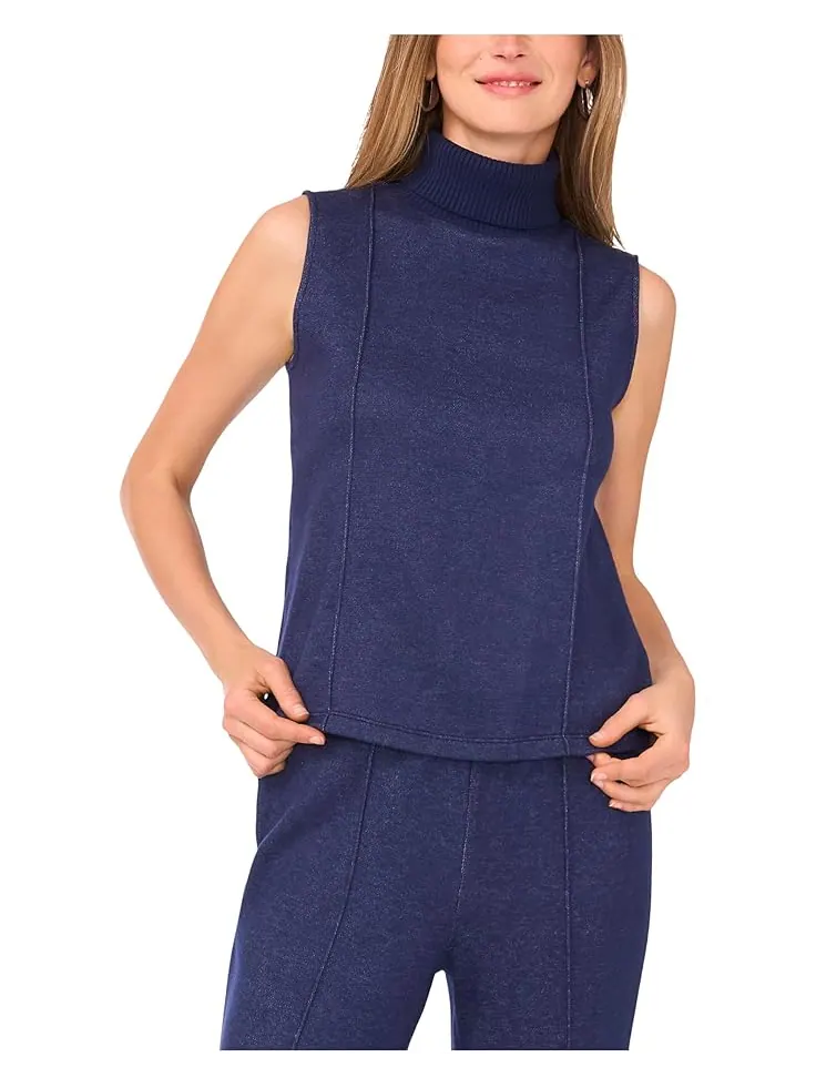 Женский свитер Vince Camuto Sleeveless Ribbed Turtleneck Tank — изображение 1 из 3, сумерки
