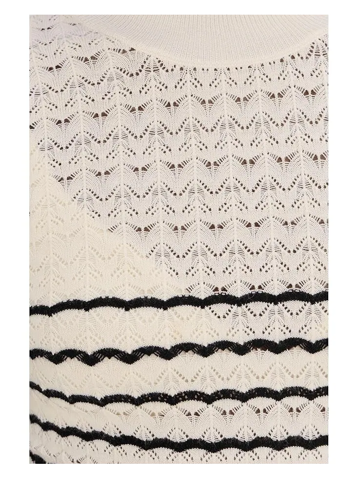 Женский свитер Sanctuary Forever Striped Mock Neck — изображение 5 из 5, черный