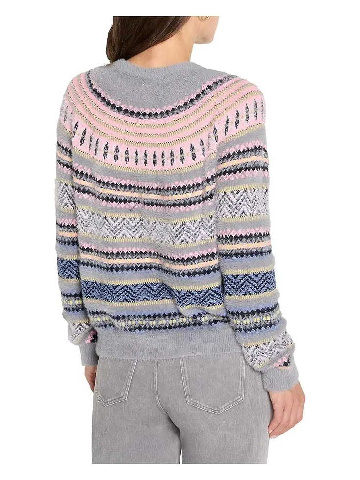 Женский свитер NIC+ZOE Petite Cozy Fairisle — изображение 3 из 4, серый мульти