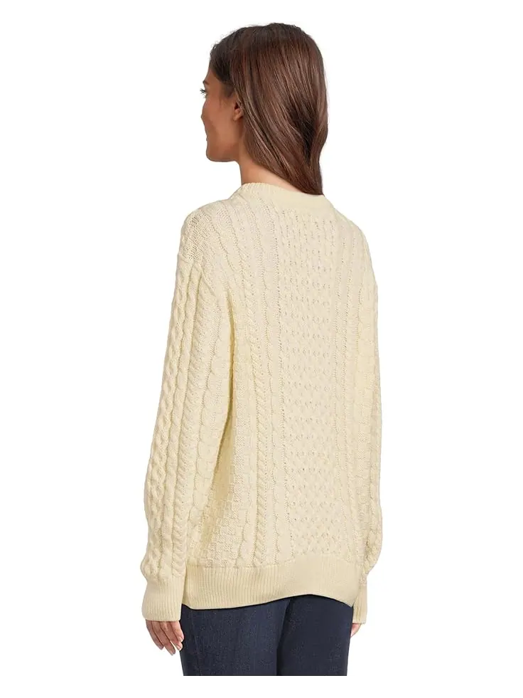Женский свитер L.L.Bean 1965 Irish Fisherman Crewneck — изображение 3 из 5, бежевый