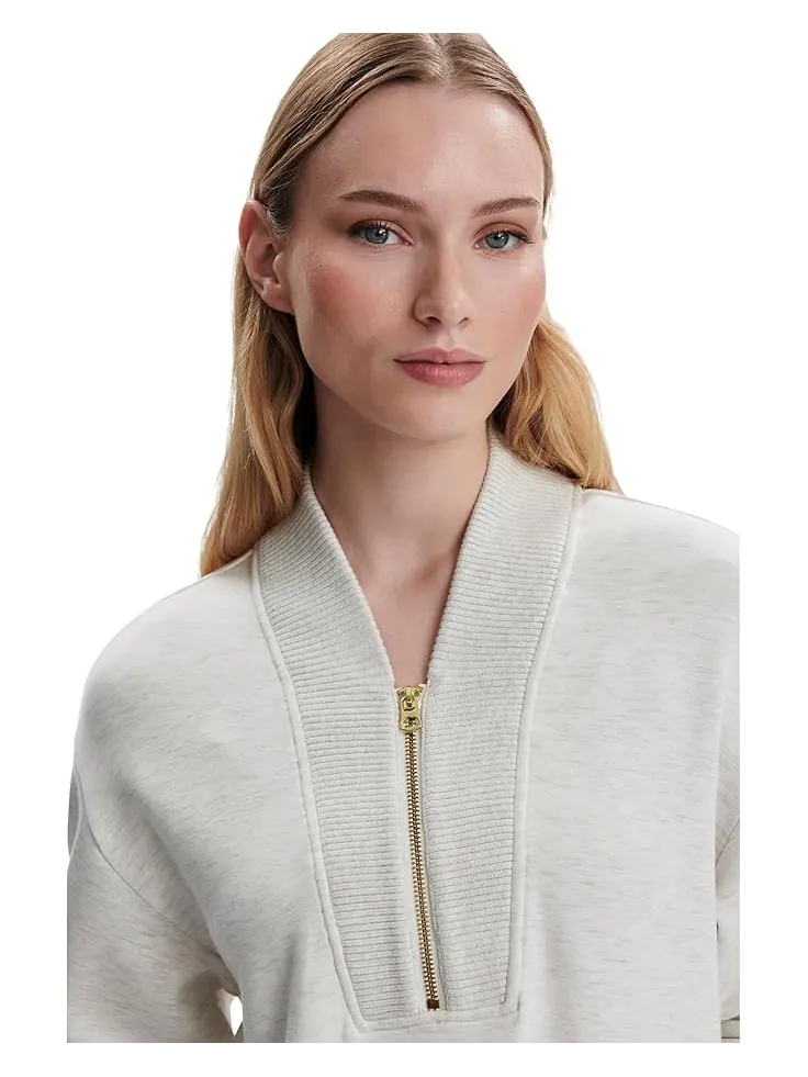 Женский худи Varley Sally Half Zip Sweat — изображение 4 из 5, слоновая кость