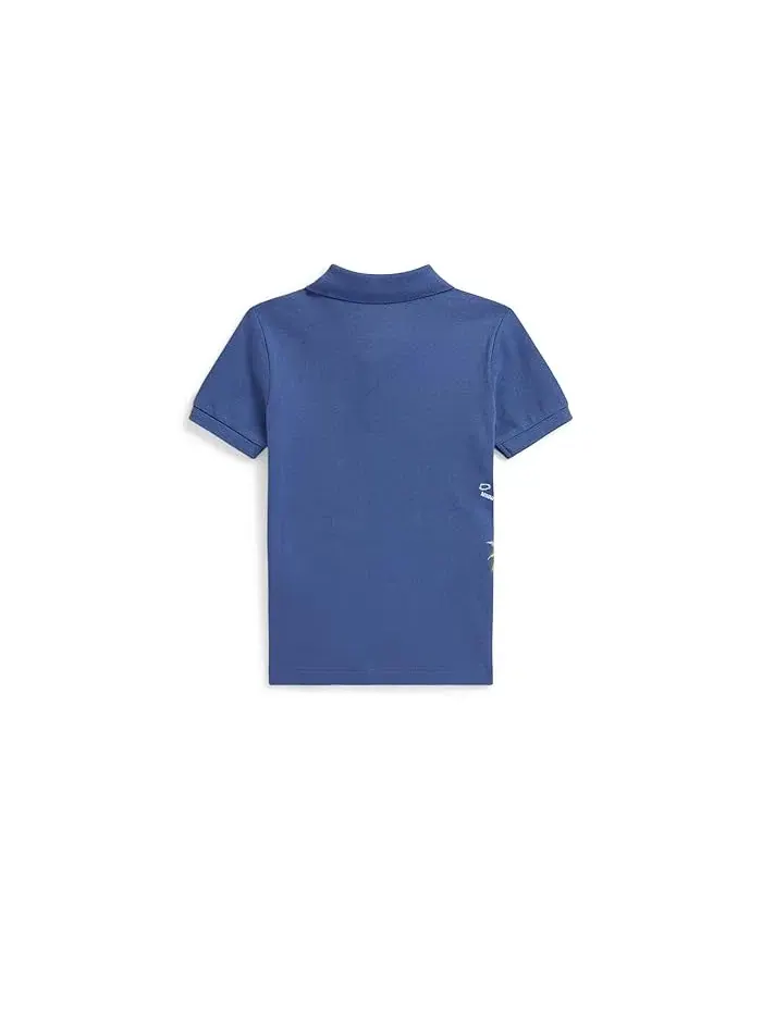 Детское поло Polo Ralph Lauren Kids Embroidered Cotton Mesh — изображение 2 из 2, синий