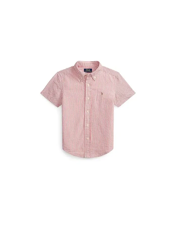 Рубашка из хлопкового сюзерка полосатая Polo Ralph Lauren Kids — изображение 1 из 2, синий/белый