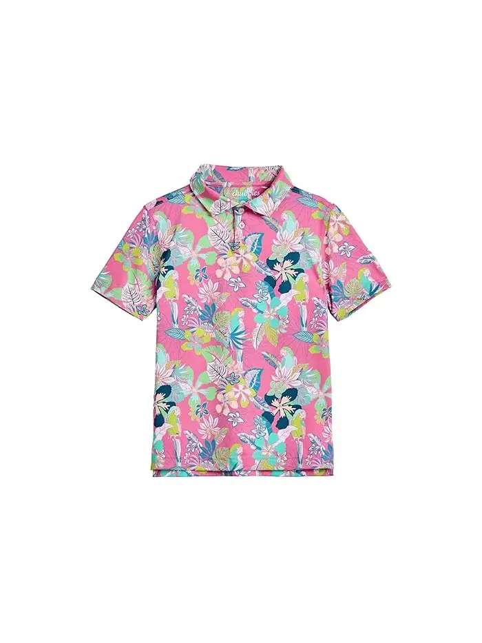 Пикейная рубашка поло с цветочным принтом The Canopy Performance Polo Chubbies Kids — изображение 1 из 3, зеленый