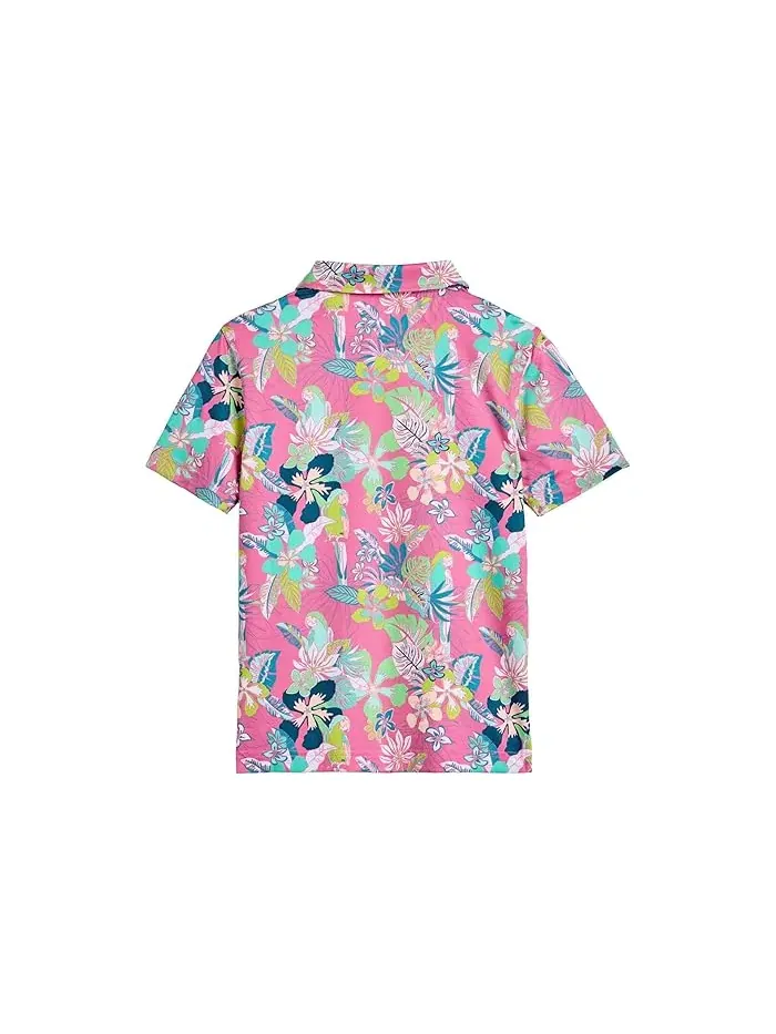 Пикейная рубашка поло с цветочным принтом The Canopy Performance Polo Chubbies Kids — изображение 2 из 3, зеленый