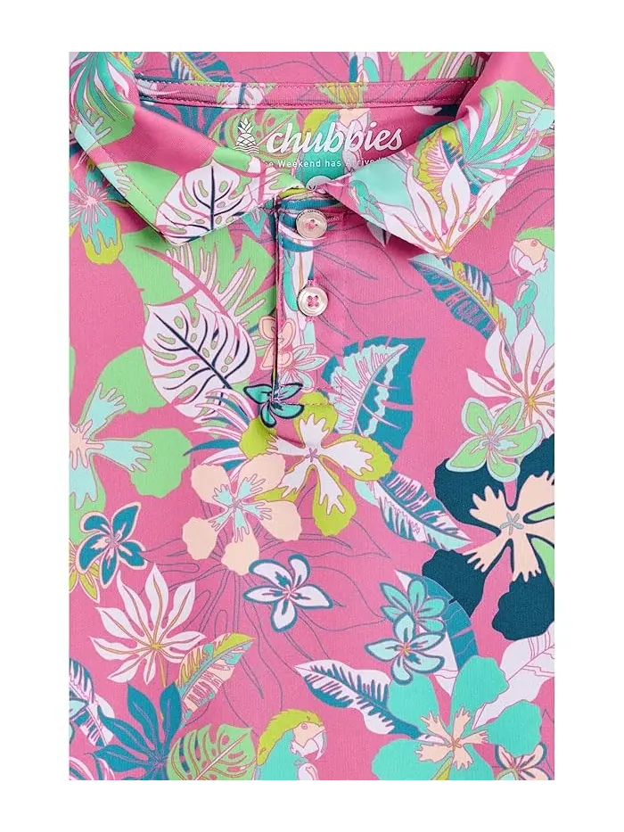 Пикейная рубашка поло с цветочным принтом The Canopy Performance Polo Chubbies Kids — изображение 3 из 3, зеленый