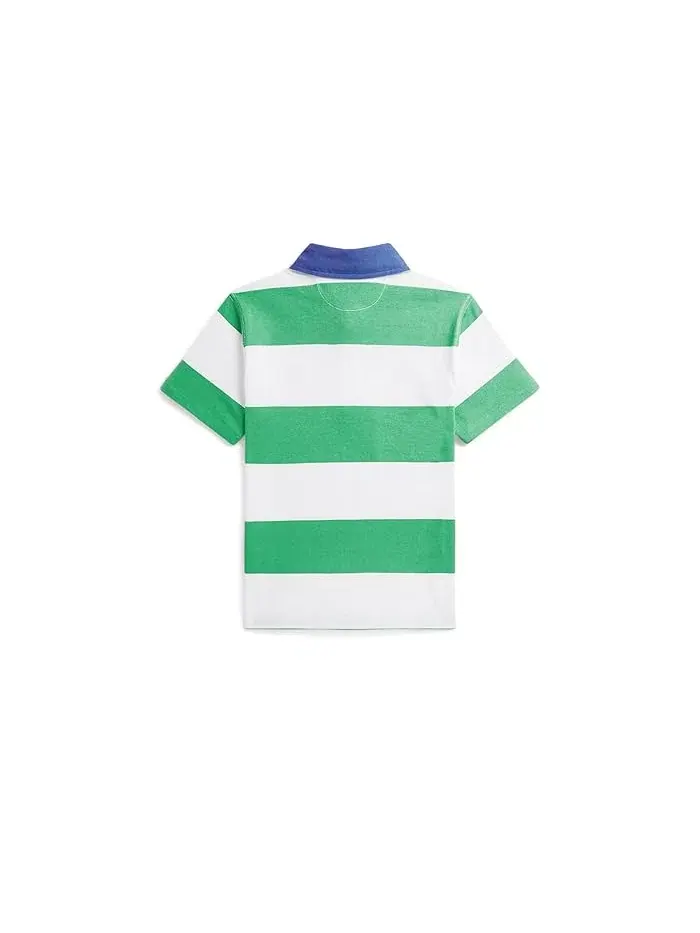 Рубашка регби поло с полосками хлопок Polo Ralph Lauren Kids — изображение 2 из 2, синий/белый