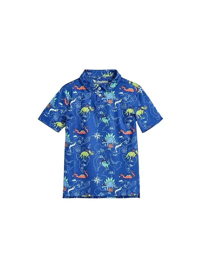 Поло Chubbies Kids Rex Marks The Spot Performance Polo — изображение 1 из 3, яркий синий