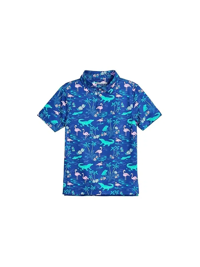 Поло Chubbies Kids The Lil Swamp And Circumstance Performance Polo — изображение 1 из 3, яркий синий
