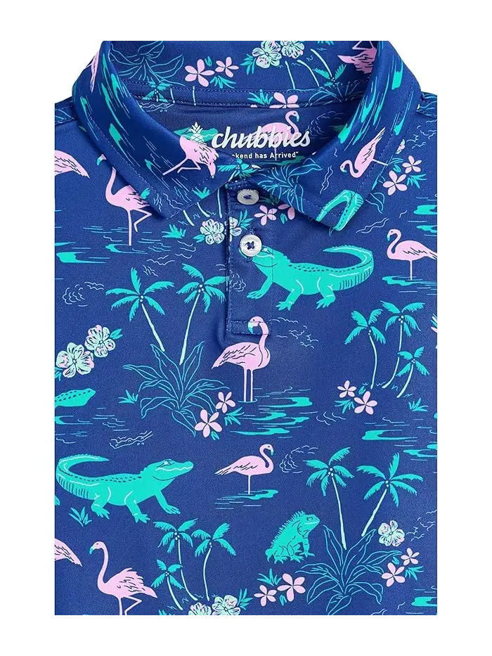 Поло Chubbies Kids The Lil Swamp And Circumstance Performance Polo — изображение 3 из 3, яркий синий