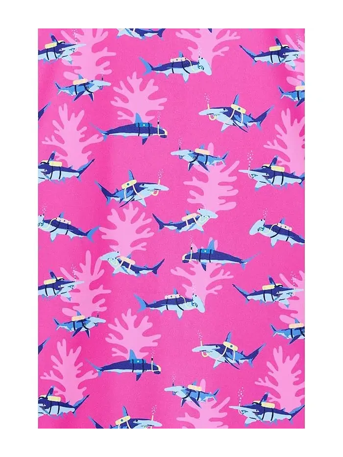 Поло с принтом акул The Great Pink Shark Chubbies Kids — изображение 3 из 3, яркий розовый