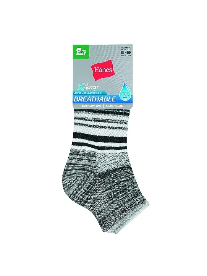 Носки женские дышащие Hanes — изображение 2 из 3, черный
