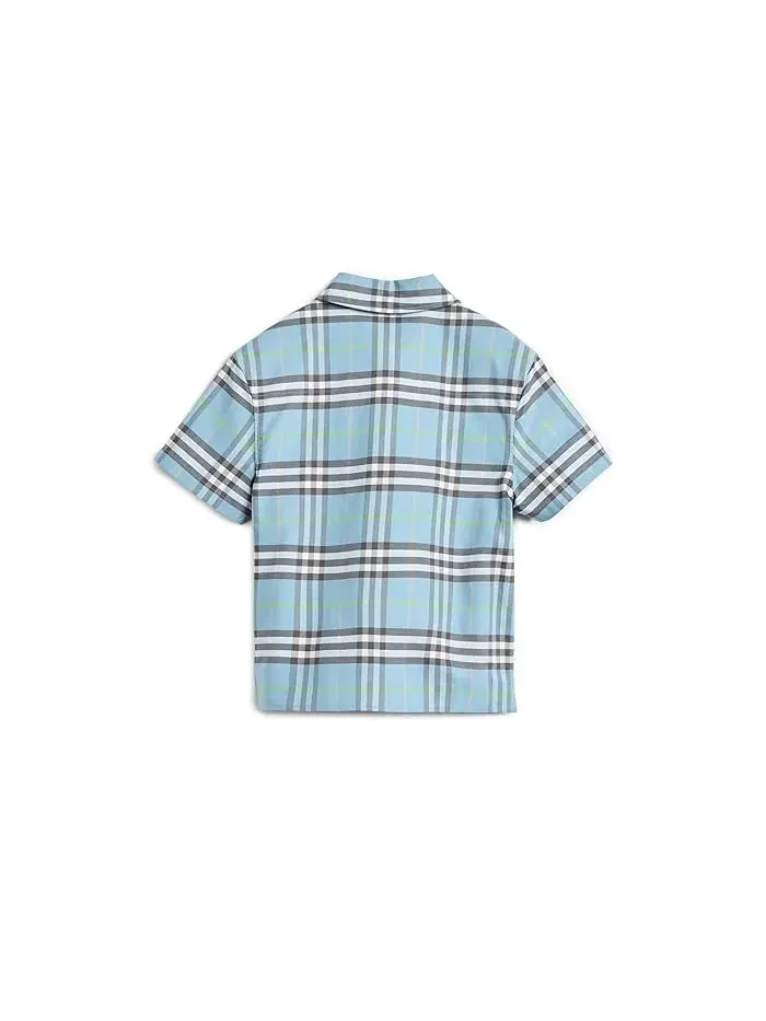 Рубашка в клетку Billy Burberry Kids — изображение 2 из 3, синий