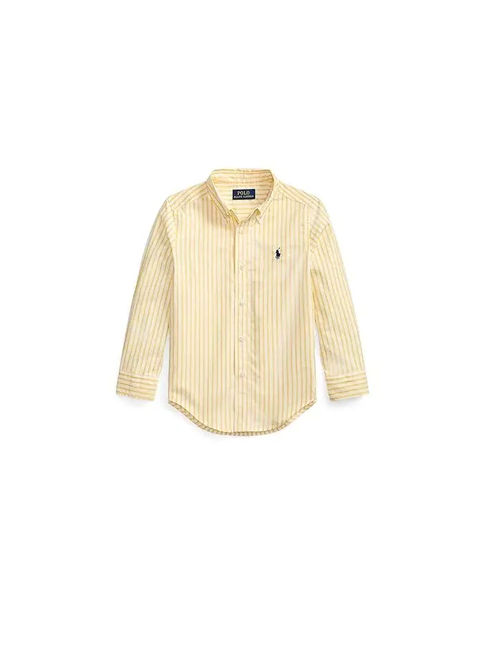 Рубашка из хлопкового поплина клетчатая Polo Ralph Lauren Kids — изображение 1 из 2, желтый/белый