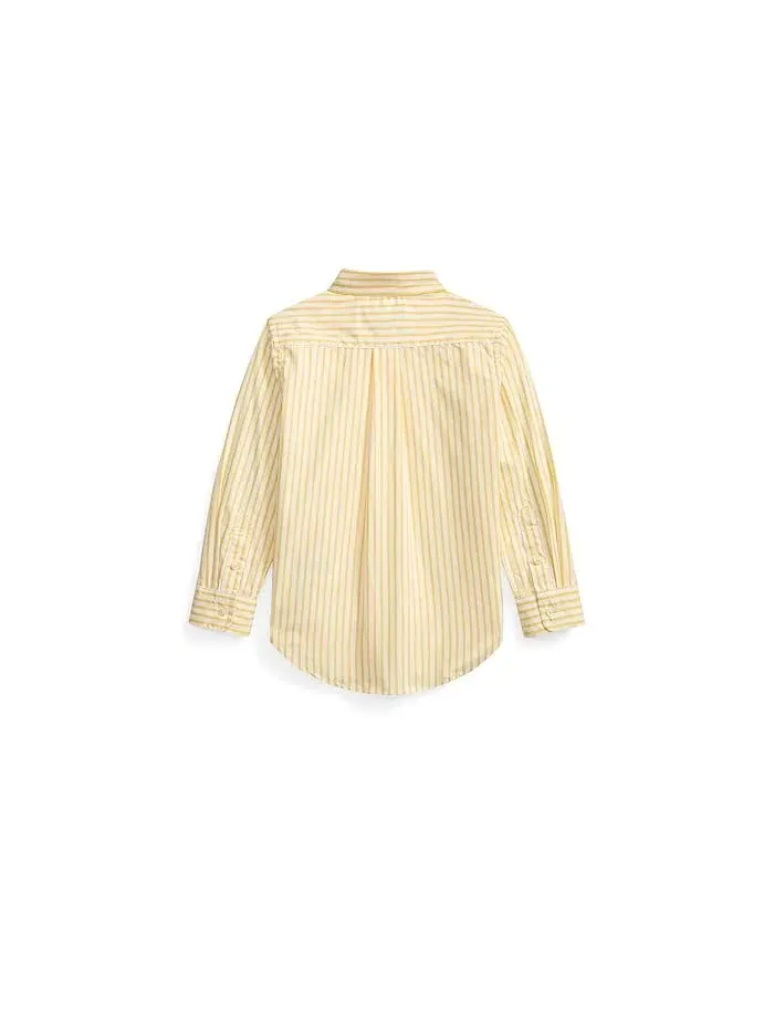 Рубашка из хлопкового поплина клетчатая Polo Ralph Lauren Kids — изображение 2 из 2, желтый/белый