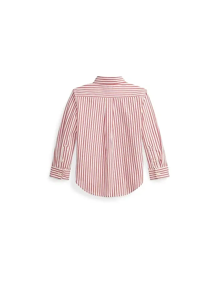 Рубашка хлопковая Plaid Cotton Poplin Shirt Polo Ralph Lauren Kids — изображение 2 из 2, красный/белый