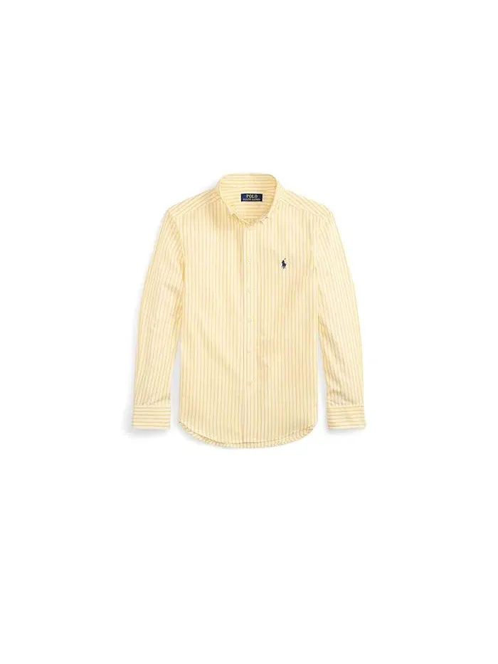 Рубашка хлопковая поплин Plaid Cotton Poplin Shirt Polo Ralph Lauren Kids — изображение 1 из 2, желтый/белый