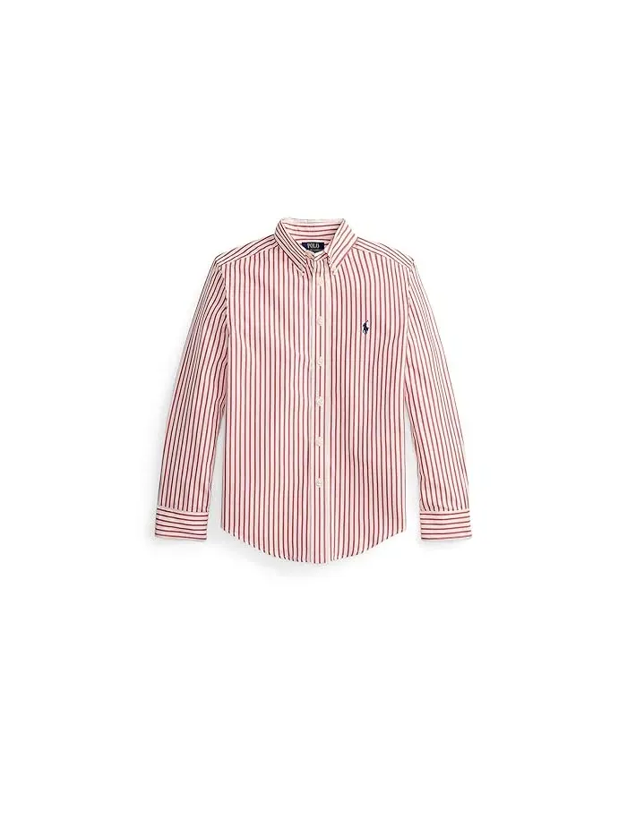 Рубашка хлопковая поплин Plaid Cotton Poplin Shirt Polo Ralph Lauren Kids — изображение 1 из 2, красный/белый