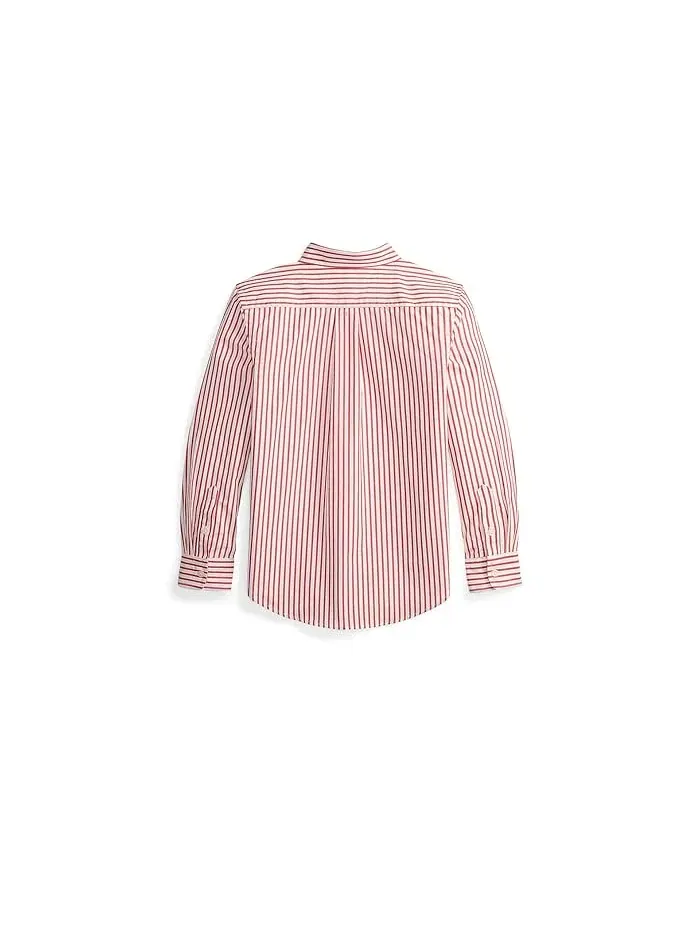 Рубашка хлопковая поплин Plaid Cotton Poplin Shirt Polo Ralph Lauren Kids — изображение 2 из 2, красный/белый
