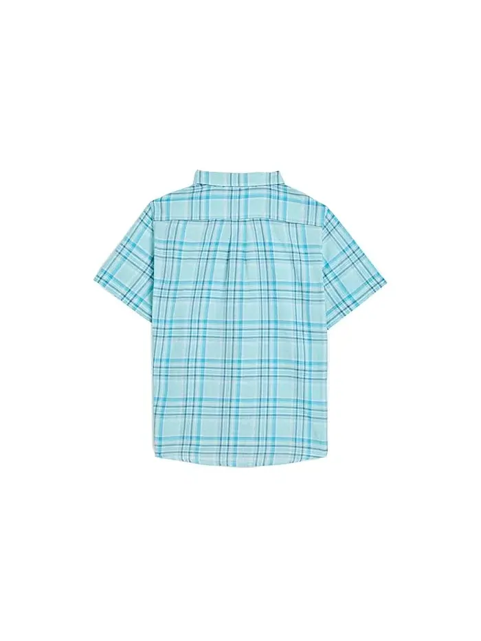 Рубашка с коротким рукавом Bungalow Plaid Vineyard Vines Kids — изображение 2 из 3, голубой