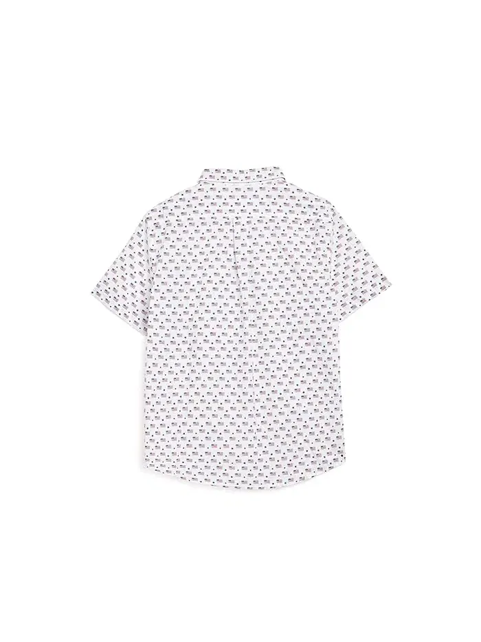 Рубашка с коротким рукавом из хлопка с принтом Vineyard Vines Kids — изображение 2 из 3, белый