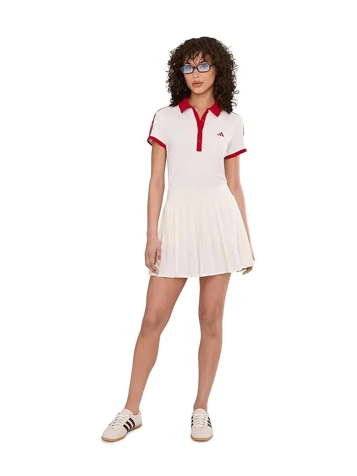 Юбка теннисная A-силуэт Heritage Tennis Skirt Adidas — изображение 2 из 5, белый/белый/металлик