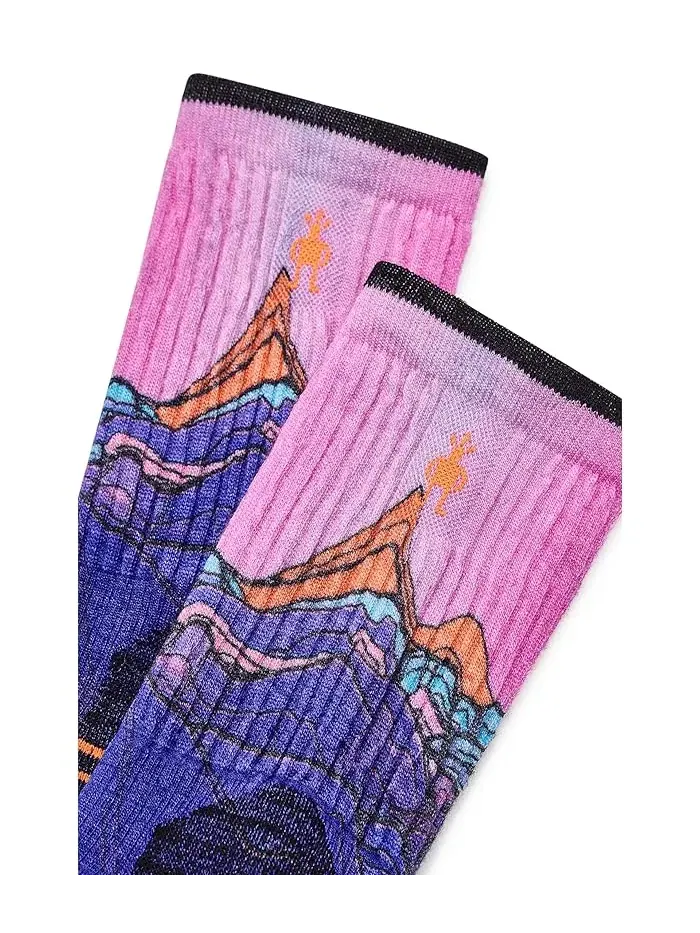 Носки для хайкинга с принтом Hike Targeted Cushion Mountain Sunrise Print Crew Smartwool — изображение 2 из 2, серый