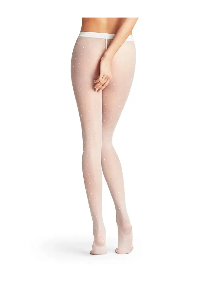 Колготки с горошком Dots Tights Falke — изображение 2 из 3, белый