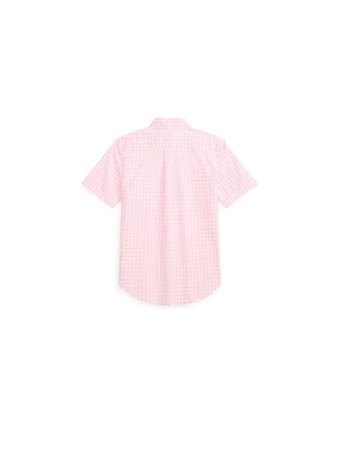 Рубашка из поплина в клетку Polo Ralph Lauren Kids — изображение 2 из 2, розовый/белый