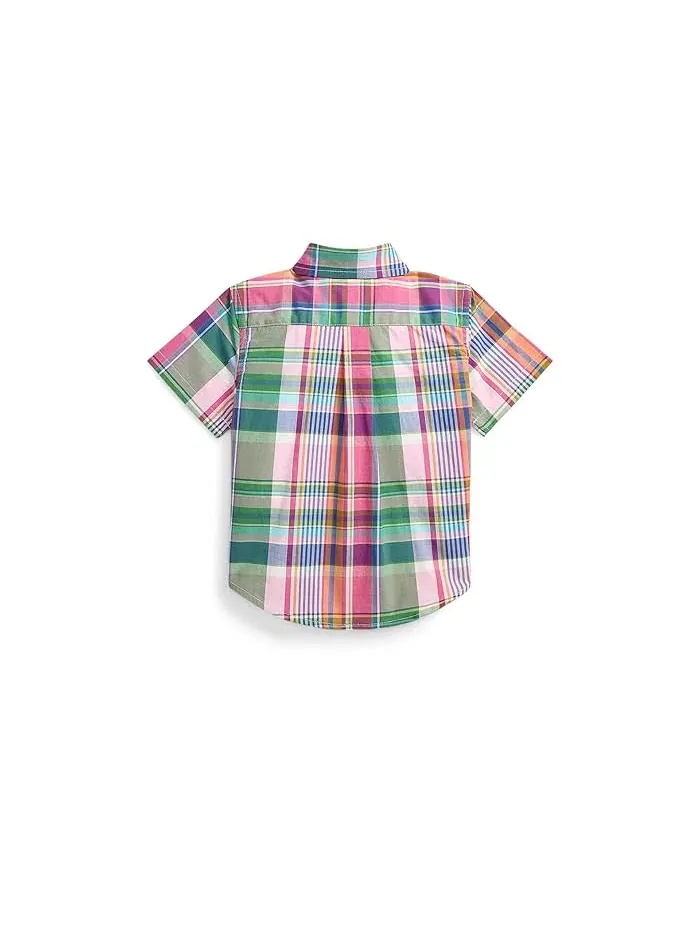 Рубашка в клетку Polo Ralph Lauren Kids — изображение 2 из 2, розовый/зеленый/мульти