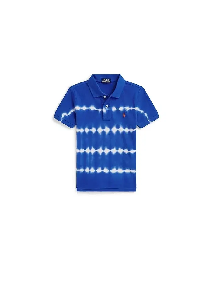 Полочная рубашка Tie-Dye Cotton Mesh Polo Polo Ralph Lauren Kids — изображение 1 из 2, синий