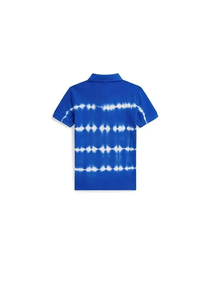Полочная рубашка Tie-Dye Cotton Mesh Polo Polo Ralph Lauren Kids — изображение 2 из 2, синий